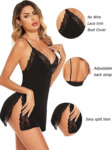 Avidlove Women's Lingerie Sexy Nightwear Spaghetti Strap Nightgown Babydoll Chemise